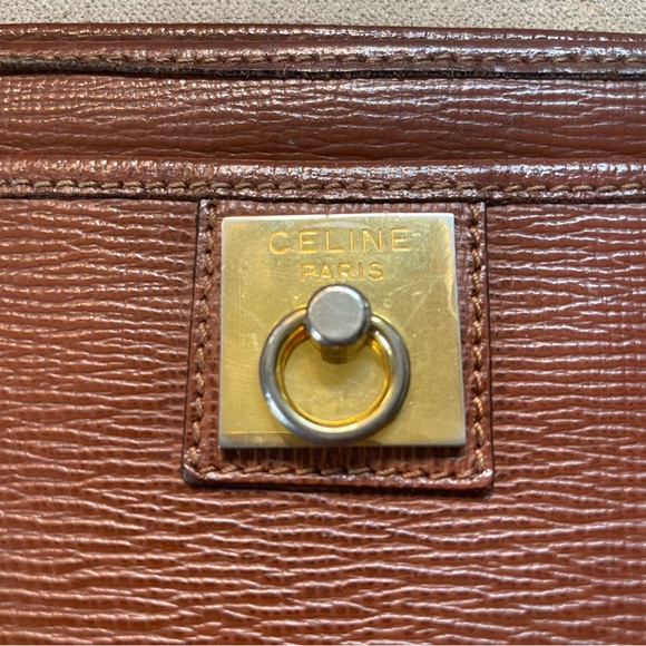 💯 CELINE Vintage Brown Leather Clutch - Picture 14 of 16